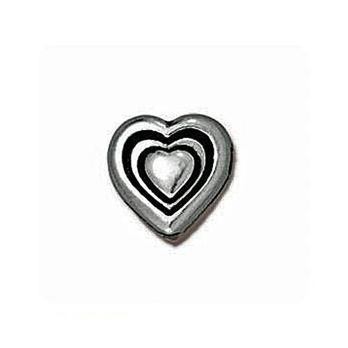 Heart Bead Antiqued Silver Color Pewter 4 Jewelry Beads 8Mm Pb34