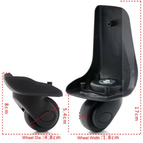 2X Rear Wheels Replacement Luggage/Suitcase Spare Swivel Wheel 360° Spinner W001
