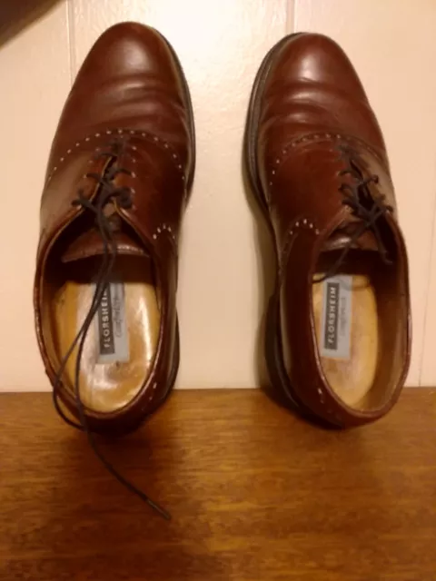 FLORSHEIM MEN’S LACE Up Brown Leather Dress Shoes Size 10.5 D $15.99 ...