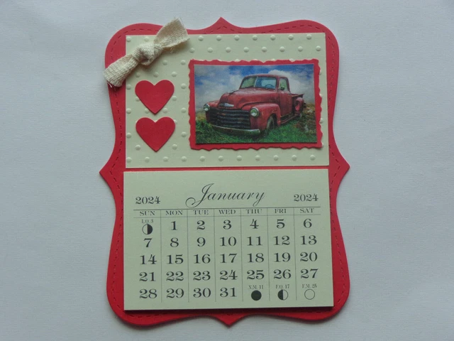 VINTAGE OLD CHEVY Truck Hearts 2024 Mini Magnetic Calendar Tear Of VINTAGE OLD CHEVY Truck Hearts 2024 Mini Magnetic Calendar Tear Of