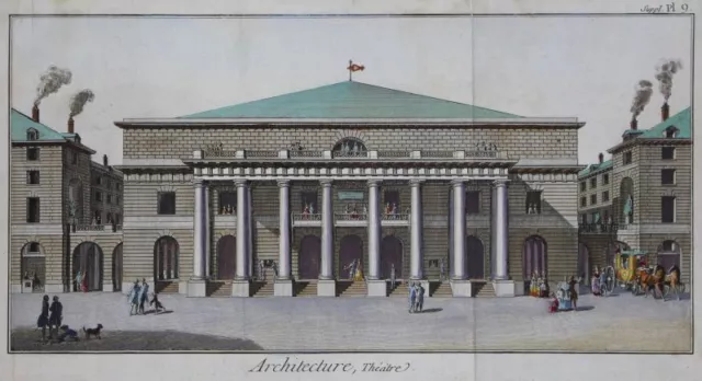 Architecture Théatre - kol. Kupferstich Panckoucke Encyclopédie Theater 1787