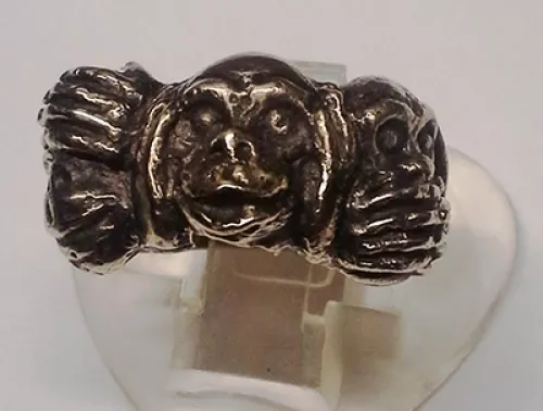 Three Wise Monkeys Silver Ring