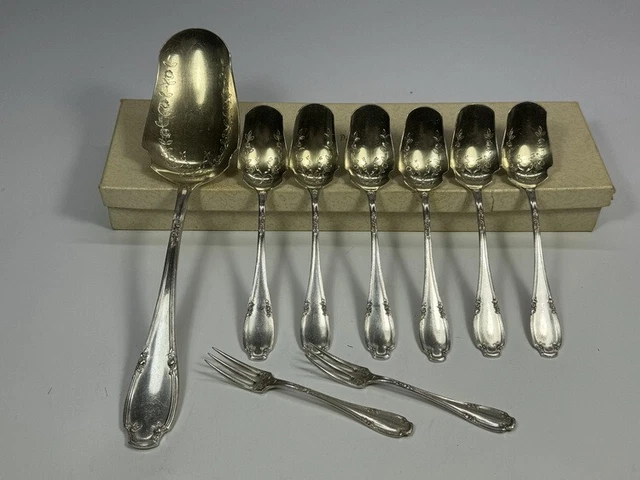 KOCH & BERGFELD JUGENDSTIL 800 SILBER BESTECK Modell 29300 RÖSCHEN Entwurf 1906