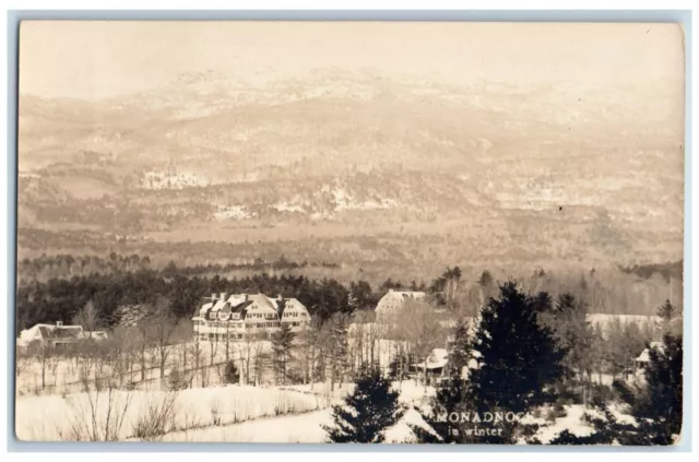 c1910's View Of Monadnock In Winter Dublin New Hampshire NH RPPC Photo Postcard