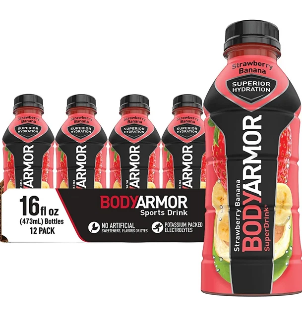 Body Armor Sports Drink Strawberry And Banana 16oz 12 Pack