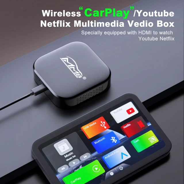 WIRELESS CARPLAY ADAPTER YouTube & Netflix Multimedia Video Dongle,The