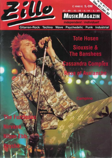Zillo Musikmagazin 12/1991 mit der Titelstory und Posterbeilage: Die toten Hosen