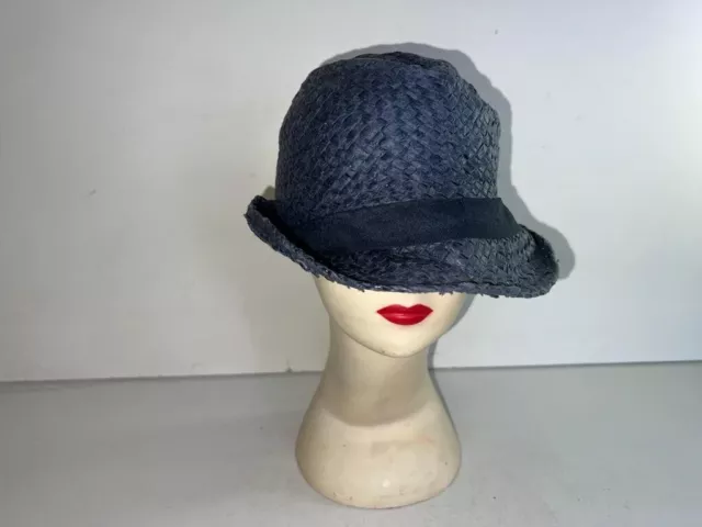 Girls  Navy Blue Visor Summer Sun Holiday Beach Hat Uk Size One Ols-Ht010