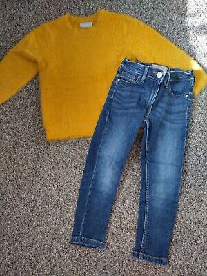 Girls Outfit Next Jeans And Matalan Mustard Jumper 4-5 Years