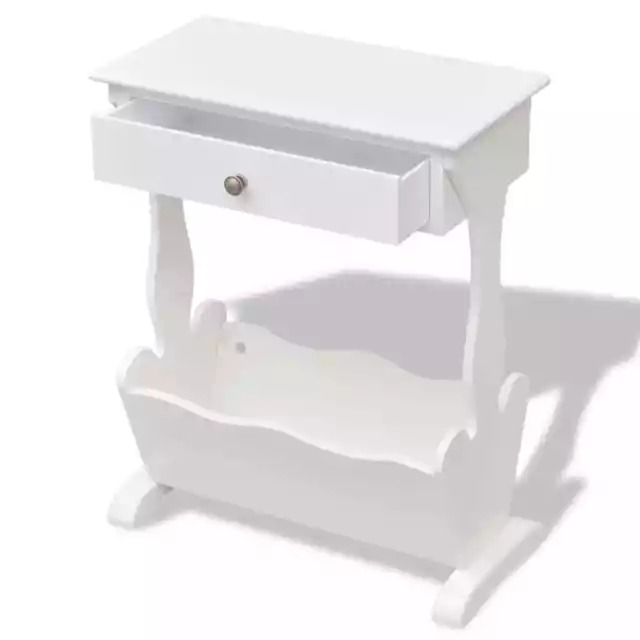 AX Portariviste PortaRiviste Salotto Bianco 48.5x24x61cm MDF Giornali New 242440