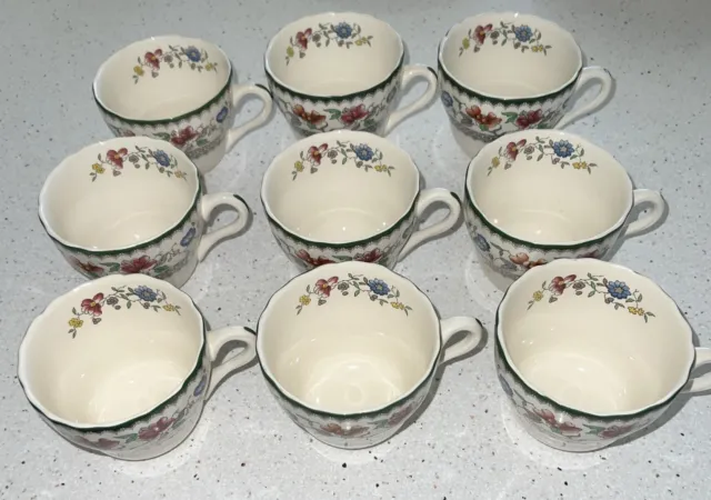 Vintage Copeland Spode England Chinese Rose From A Nine (9) Tea Cups