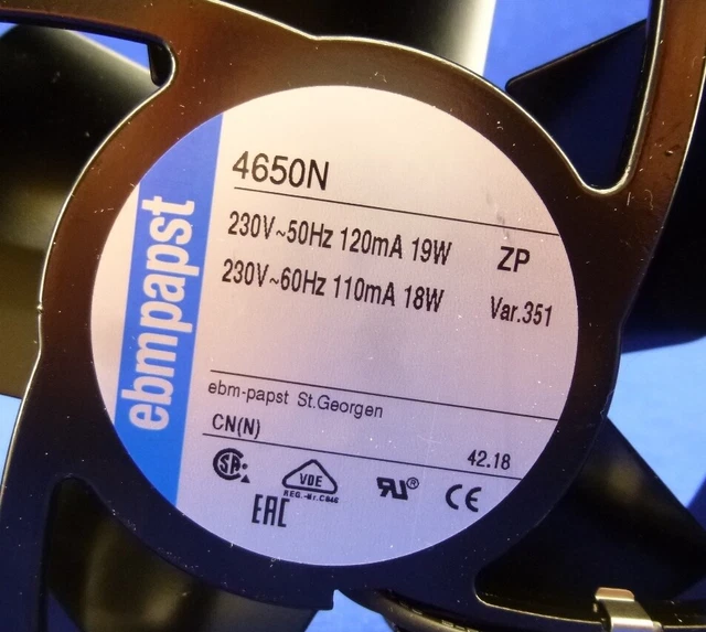 EBMPAPST FAN AXIAL fans 4650N/230V/50/60Hz / 18W / new $48.91 - PicClick CA