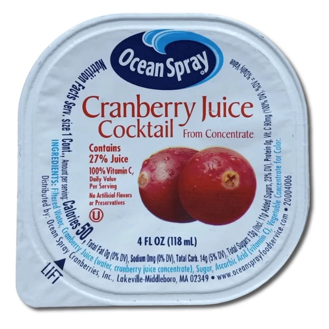 Canneberge Jus Cocktail Valeur Pack Empaqueté Par Tribeca Curations 4 Fl OZ Cup
