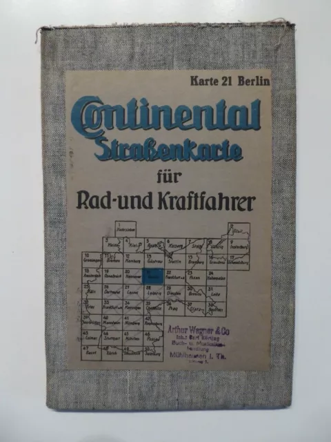 Landkarte, Continental Straßenkarte 21 Berlin, Potsdam, Rathenow Belzig, um 1928