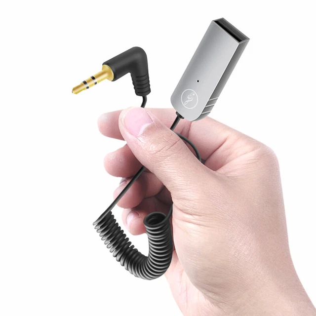 3.5mm Stereo Jack Audio Flat AUX Music USB Cable Bluetooth 5.0 Adapter Wire ×1