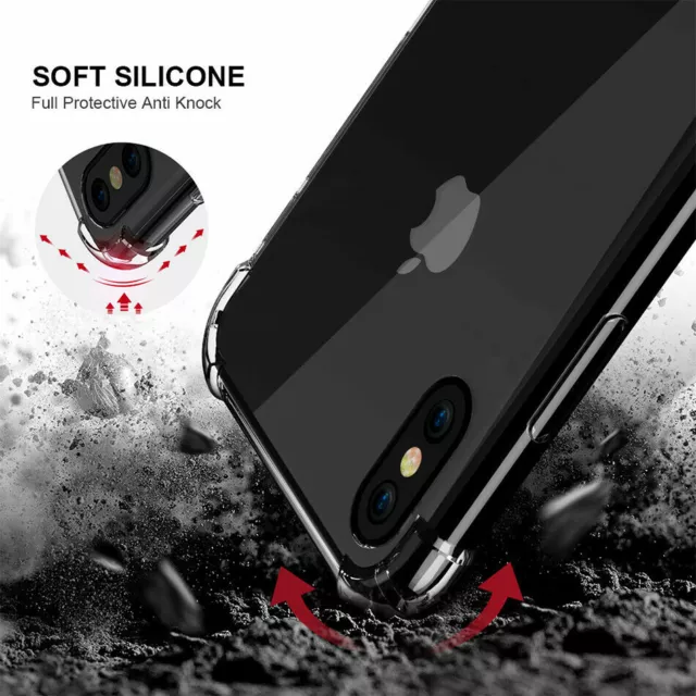 Clear Shockproof Bumper Back Case Cover For iPhone 14 13 12 11 Pro XS MAX X XR 8 3