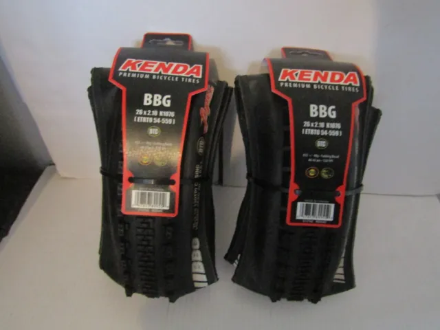 PAIR of Kenda BBG 26 x 2.10 folding bead MTB TYRES