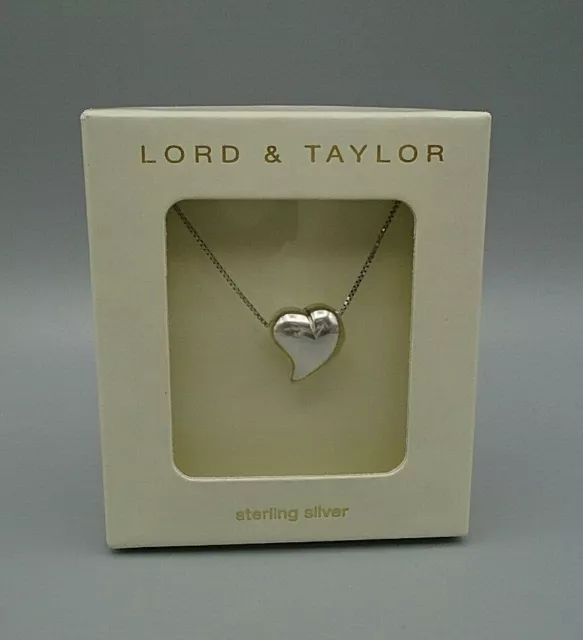 Lord & Taylor Sterling Silver Floating Heart 16" Necklace 2