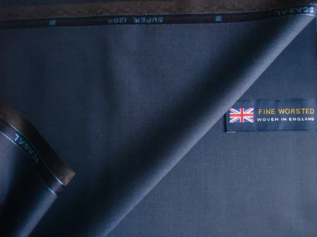 Scabal 100% SUPER 120's WOOL SUITING FABRIC = MADE IN ENGLAND – 2.4 m.