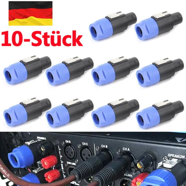 10x Speakon Lautsprecher Stecker 4-polig Schraubbar Boxen Speaker Kabelstecker