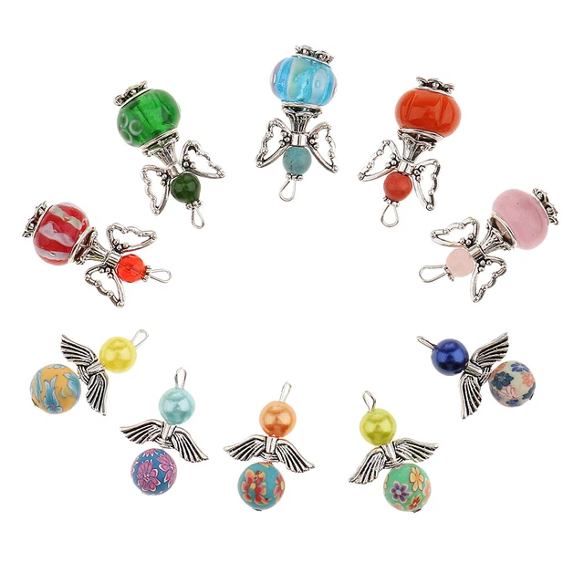10 Stück gemischte Engel Charms Perle Acryl perlen Anhänger DIY Schmuck