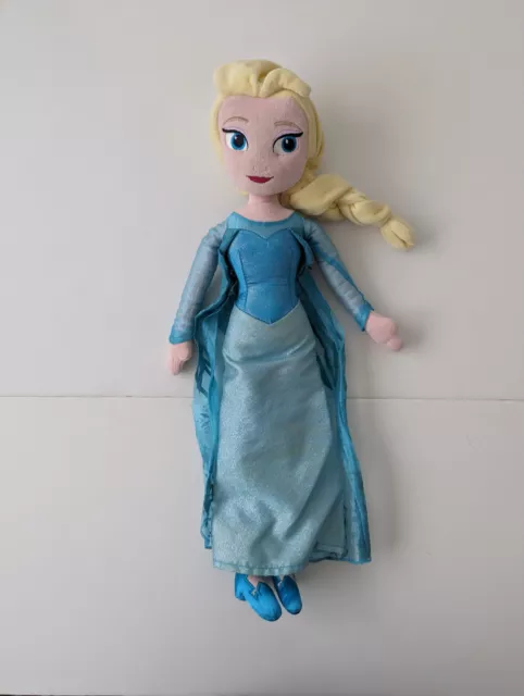 Disney Store Frozen Princess Snow Queen Elsa 20" Inches Soft Stuffed Plush Doll