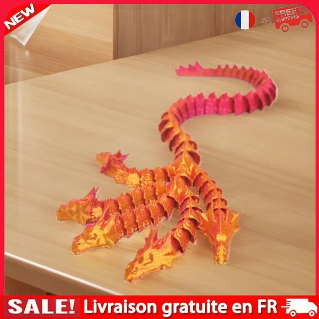 Dragon Articulé Imprimé 3D Sakura – 27,5 Cm, Rose, Fidget Toy, Décoration Intérieure, Cadeau