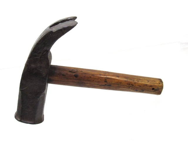 Great Very Early Hand Forged Claw Hammer 3 Lb 18Th Century Primitive T8276D