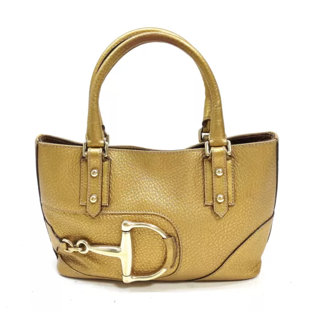 Gucci Hand Bag  Gold Leather 1183538