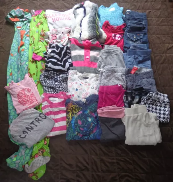 32 Piece Childrens Size 5-6 Spring Fall Winter Girls Child Clothing Lot  Outfits