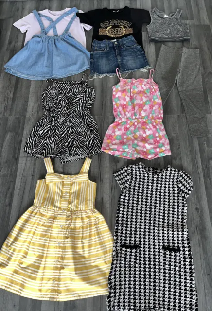 Girls Summer Bundle Of Clothes Age 6-7-8 Years Dresses T-shirt Playsuits Legging