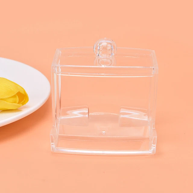 Hot Clear Acrylic Cotton Swab Storage Holder Box Cosmetic Makeup Organizer n#km 4