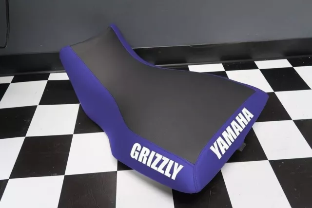 Yamaha Grizzly 660 Blue Side Grizzly and Back Yamaha Logo Seat Cover #yz80kya80