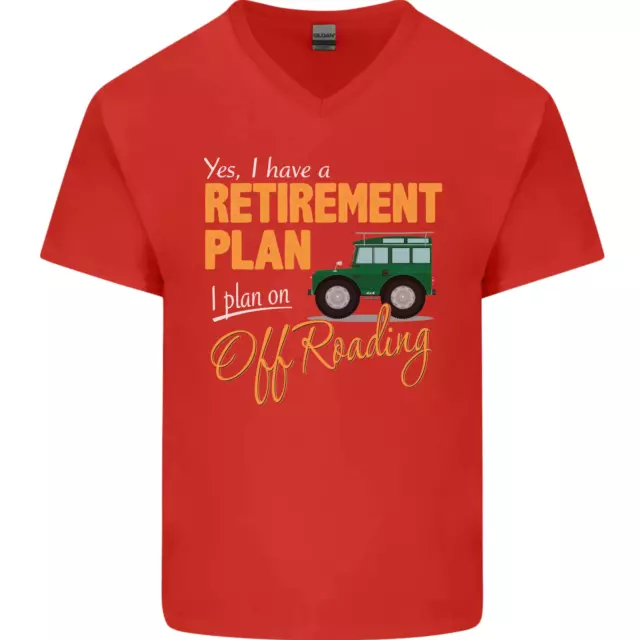 T-shirt da uomo divertente collo a V scollo a V Retirement Plan Off Roading 4X4 Road 3