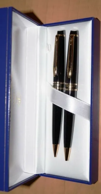 Waterman Expert II  Set Black & Gold Ballpoint Pen & 0.5mm Pencil  New In Box