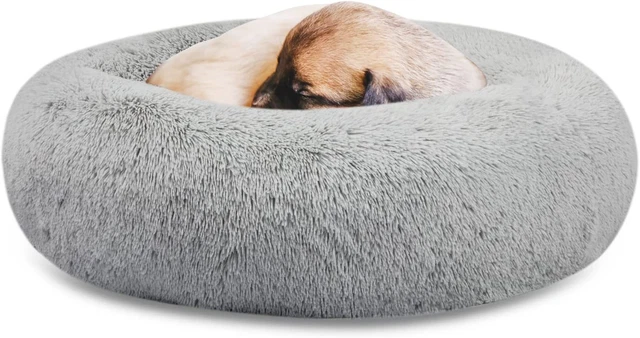 Plush Calming Dog Beds, Donut Dog Bed for Small Dogs, Medium, Large & X-Large, C