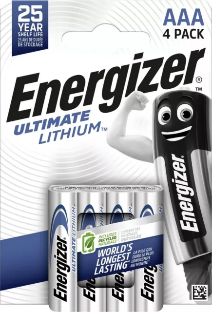 12 x Energizer Ultimate AAA Micro Lithium FR03 L92 1,5V Photo 3 x 4er VPE