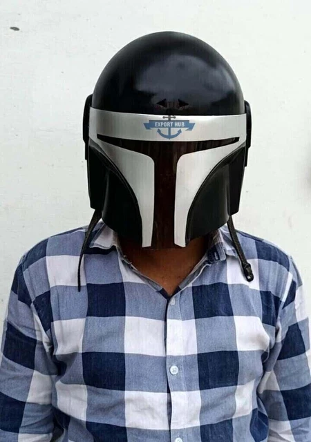 Casco indossabile Cosplay Pro Star Wars Mandalorian Steel Casco Gioco di...