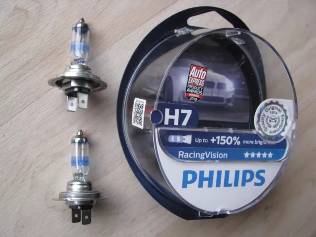 Philips 12v H7 Racing-Vision GT150 +150% 12972RVS2 DUO-Pack 2 St.,  kurz genutzt