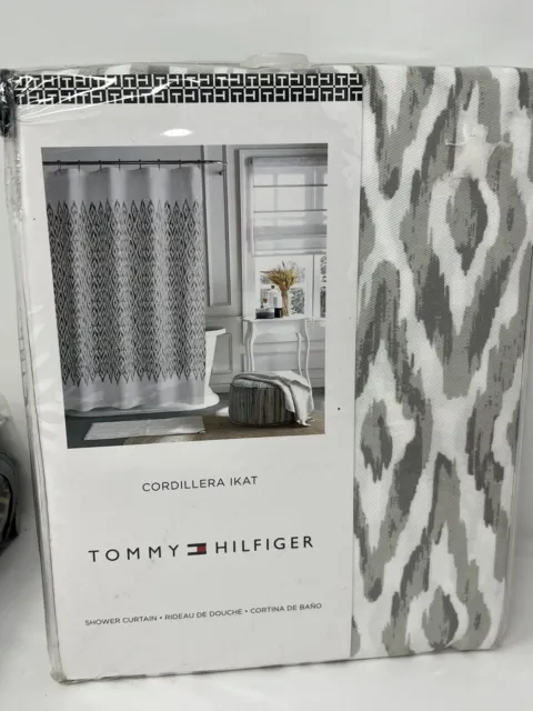 Tommy Hilfiger Cordillera Ikat Signature Fabric Shower Curtain NEW 72x72
