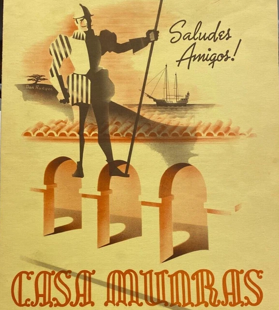 1950S CASA MUNRAS Hotel Cottage Shop Restaurant Menu Monterey Carmel