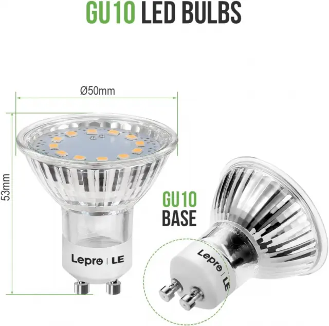 10x LE GU10 LED Glühbirnen, warmweiß 2700K Licht 3W Energiespar GU10 Glühbirnen, 210lm 3