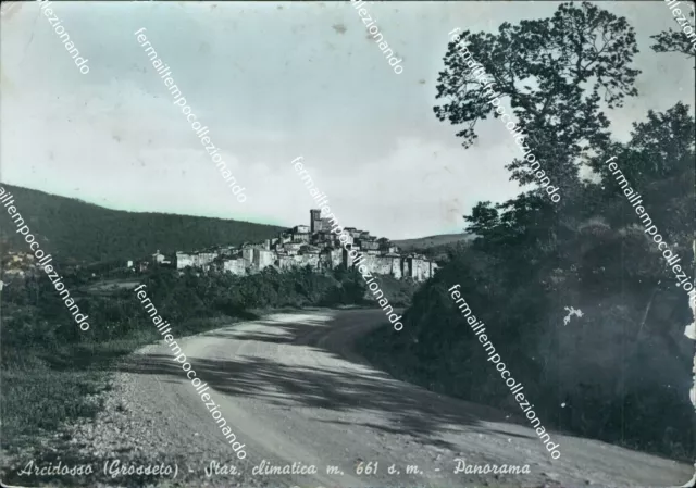 cg119 cartolina  arcidosso panorama provincia di grosseto toscana vedi retro