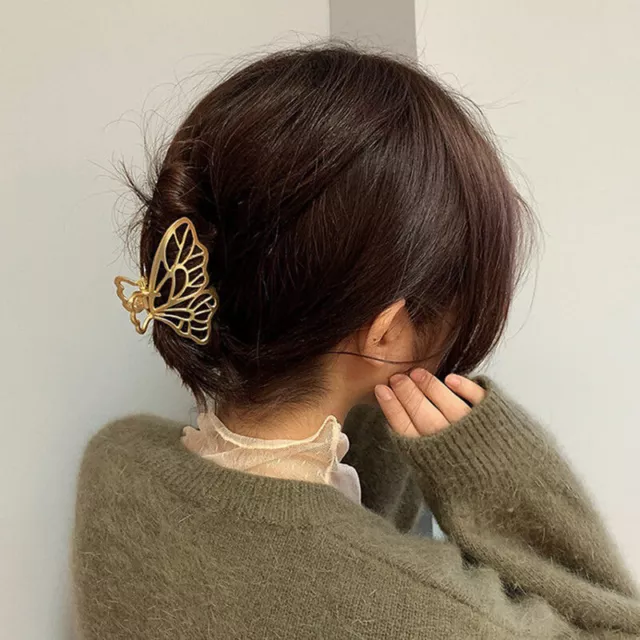 Temperament Gold Grab Butterfly Hair Clips Elegant Vintage Headband Hair Clip#KN