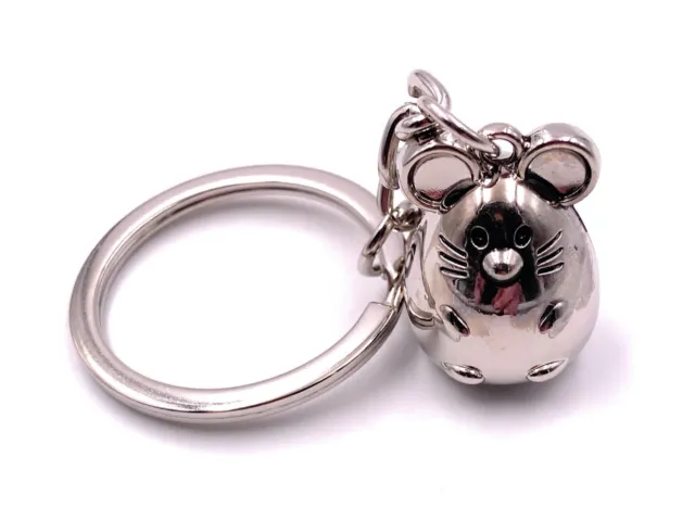 Key Ring Thick Mouse Cute Silver Pendant Keychain