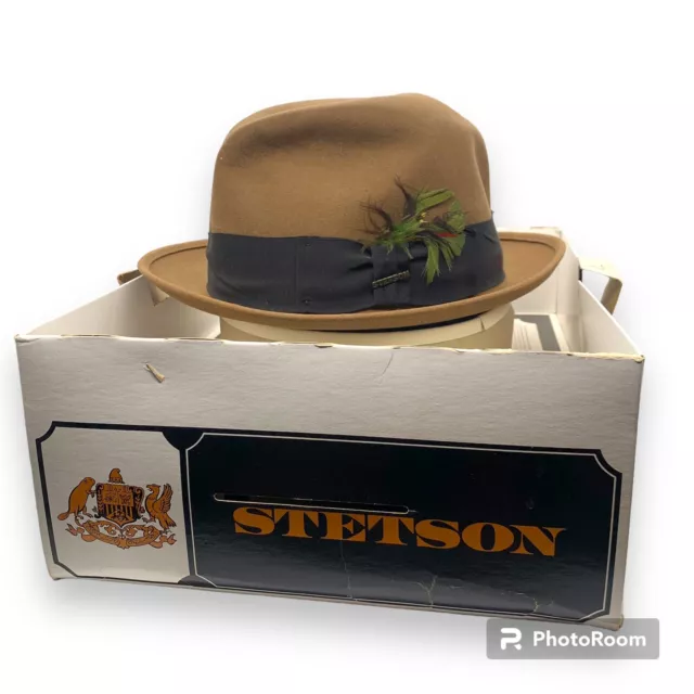 Royal Stetson 'San Juan' Vintage Fedora Felt Hat Color Brown Size Mens 6 7/8