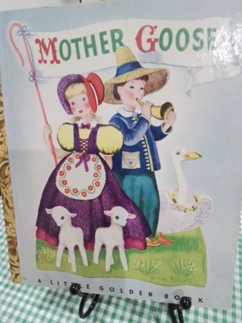 MOTHER GOOSE Little Golden Book *Scrollback Cover New York GB No. 4 VGC