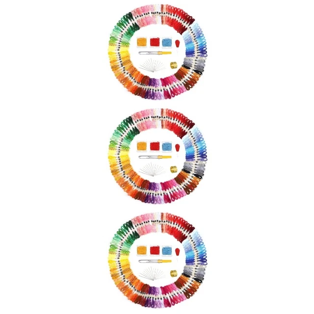 3 Sätze vielseitig bunt Hausnähwerkzeugset Handstickset Pro Stickerei diy crafts