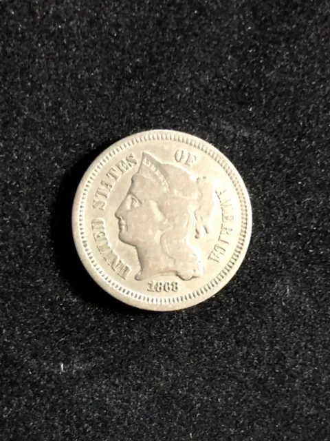 1868 3C Three Cent Nickel