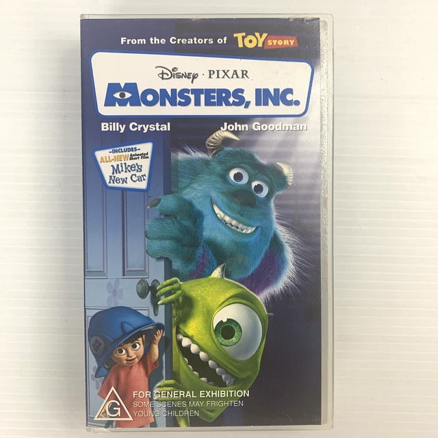 MONSTERS, INC. VHS 2001 Movie Disney Pixar Billy Crystal Goodman Blue ...